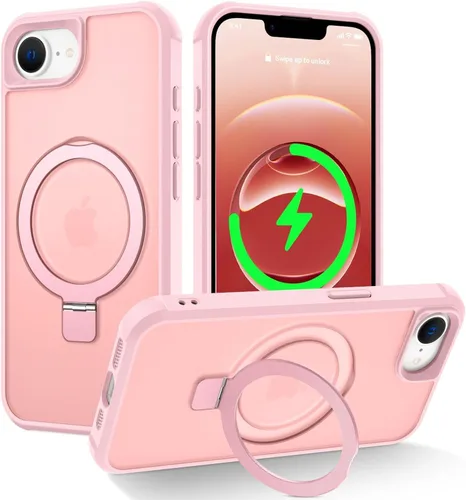 Miniatura 96 de CHAOFEnG Funda magnética compatible con iPhone 11 con soporte, prueba de caídas de grado militar, compatible con imán, anillo translúcido, parte