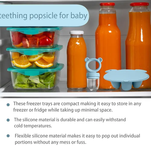 Miniatura 6 de BIGSPINACH Comedero de alimentos para bebés con mordedor de paletas de leche materna, alimentador de forraje de silicona para bebés, contenedor