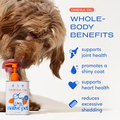 Miniatura 2 de Native Pet Aceite Omega para perros – Suplementos de aceite de pescado para perros de 8 onzas y 3 masticables grandes de yak para perros Queso