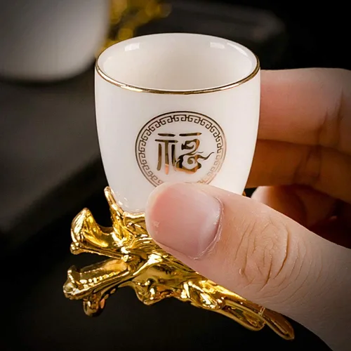 Miniatura 6 de Doce signos del zodíaco chino, 13 piezas, juegos de bar, licor de vino, porcelana, 1 pote 12 tazas, juego de obras de arte hechas a mano, cerámica