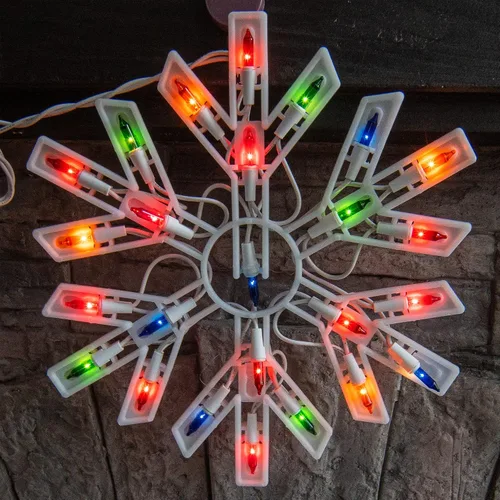 Miniatura 4 de Dazzle Bright Luces navideñas de copo de nieve para exteriores, 100 unidades de 8.5 pies conectables, impermeables, luces de carámbano de Navidad
