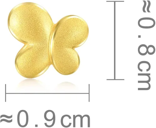 Miniatura 4 de Chow Sang Sang 9999 - Aretes de mariposa de oro macizo de 24 quilates para mujer 91965E se venden solos no pares