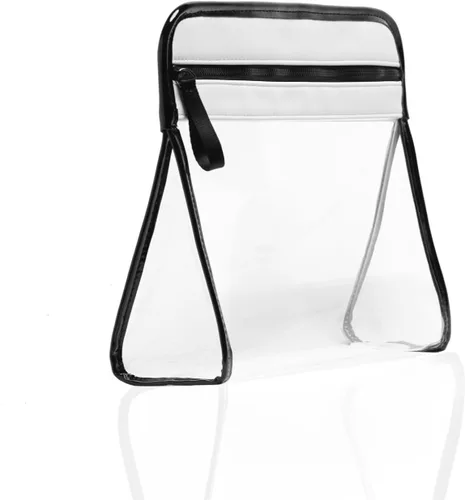 ZOOX Clarity, neceser de lujo y estuche de chorro con ventana transparente, apto para viajes TSA (marfil, bolsa, grande)