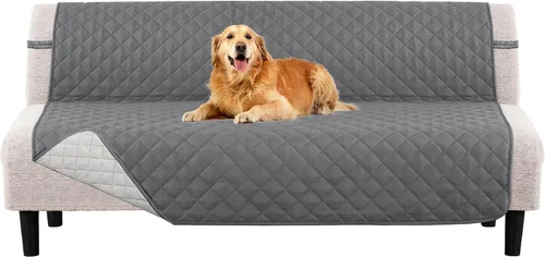 Miniatura 31 de PrinceDeco Funda de sofá para perros, lavable y reversible, apta para mascotas, resistente al agua, protector de muebles con correas elásticas