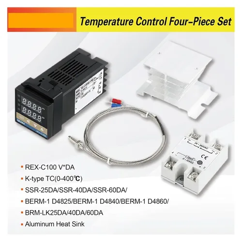 Miniatura 3 de Rex-C100 Intelligent Temperature Controller Package with K-Type Thermocouple Heat Sink and 25da/40da/60da Solid State Relay