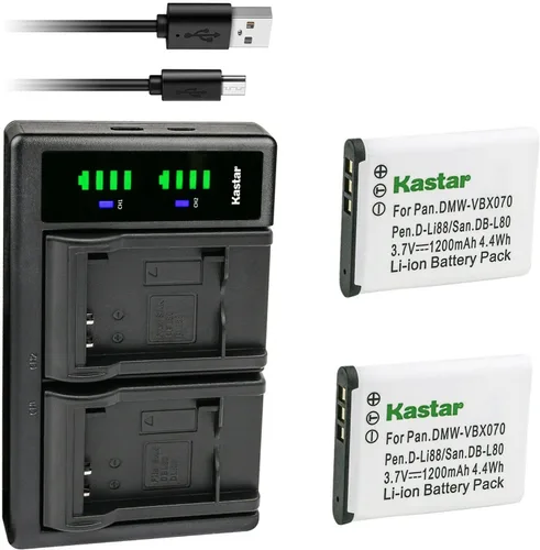 Miniatura 5 de Kastar Cargador de batería USB LTD2 compatible con batería Pentax D-LI88 DLI88, Pentax Optio H90, Optio P70, Optio P80, Optio W90, Optio WS80