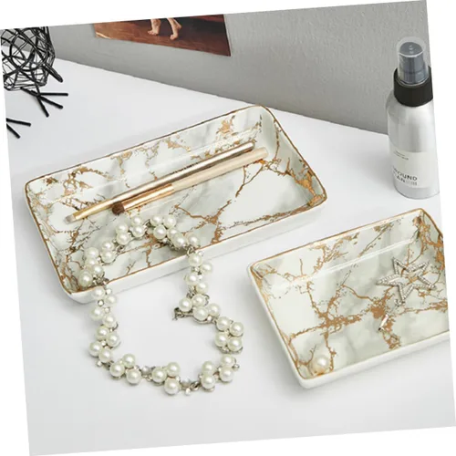 Miniatura 3 de PACKOVE Ceramic Ring Plate Ceramic Tray Ceramic Earring Tray Ceramic Ring Tray Ceramic Jewelry Tray Bandejas Decorativas Trinket Tray Ceramic