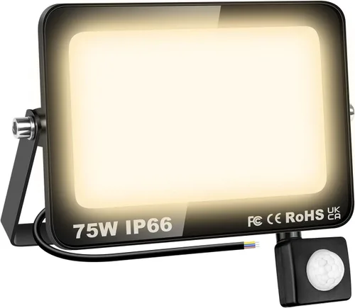 Miniatura 20 de Willpower Reflector LED con sensor de movimiento, luces de seguridad para exteriores de 10 W, 1000 lúmenes, lámpara exterior de 4000 K, luz blanca