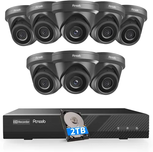 Miniatura 11 de Sistema de Seguridad con 4 Cámaras PANOOB 5MP, 4X Cámaras IP de 5 Megapíxeles con Cable para Exteriores con Domo y Torreta con Detección de Personas