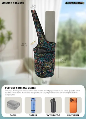 Miniatura 3 de Bolsa para esterilla de yoga – Neopreno, ligera, espaciosa, con gran bolsillo con cierre, ideal para esterillas de gimnasio, yoga y fitness Cosmic