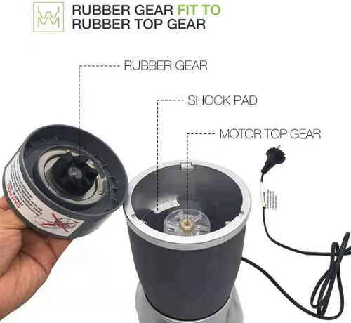 Miniatura 6 de Piezas de repuesto para cuchillas extractoras y vasos, engranajes de goma, engranaje superior y juntas y almohadillas de choque para accesorios