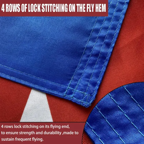 Miniatura 4 de Bandera cubana de 3 x 5 para exteriores, doble cara, banderas de Cuba resistentes para pared con 2 ojales de latón, 4 filas cosidas, decoraciones