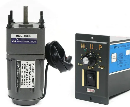 Miniatura 18 de Motor de engranajes eléctrico 120W DC 24V Reductor de engranajes helicoidal Caja de engranajes Motor eléctrico de engranajes RV 50K 35Nm Motor 120W