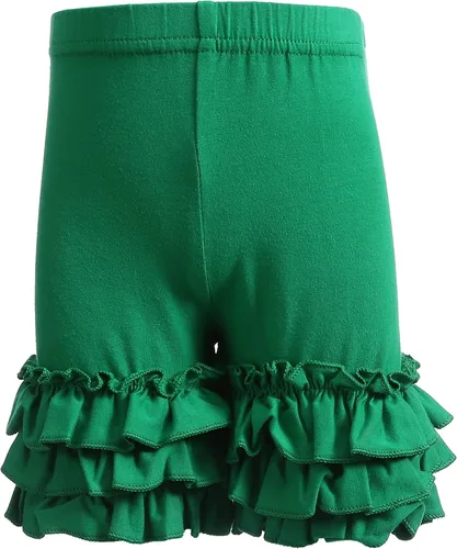 Miniatura 2 de Ashken Pantalones cortos de algodón con volantes para niñas pequeñas, 3 meses a 6 años