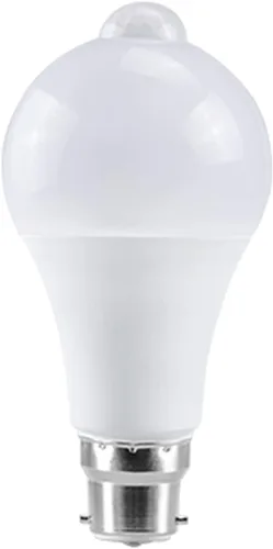 AGIPS - Luces de gran voltaje, 1 unidad, luz nocturna LED, encendido automático, sensor de movimiento, bombilla infrarroja sensible 85-265V 12W 15W