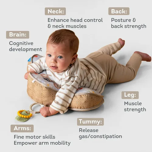 Miniatura 2 de Almohada Taf Toys para Tiempo de Barriga de Bebé con Ergonomía, Mordedor y Fortalecimiento del Cuello para Bebés Recién Nacidos, Juguete Sensorial