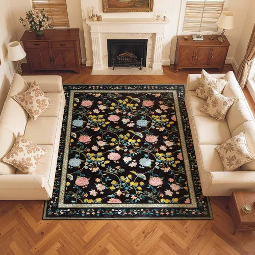 Miniatura 78 de Jinchan Alfombra Floral de Pasillo, 2x5, Alfombras Antideslizantes Lavables a Máquina, Alfombra Suave de Pelo Bajo para Pasillo, Resistente a