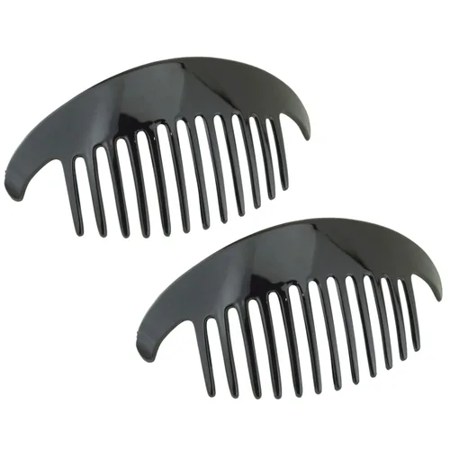 Parcelona French Alice - Juego de 2 peines laterales de acetato de celuloide grande de 51/2 pulgadas, flexibles entrelazados, antideslizantes, 12