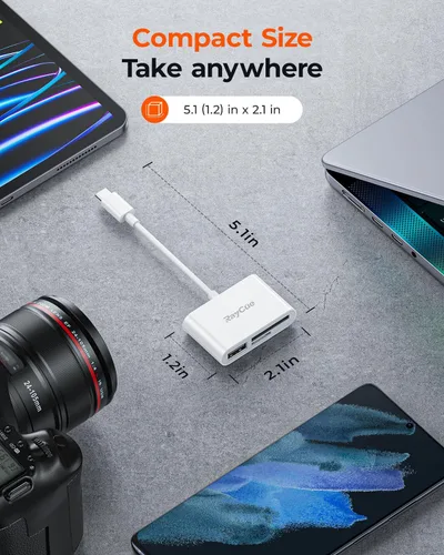 Miniatura 7 de RayCue Lector de tarjetas SD USB-C - Lector de tarjetas tipo C a SD/MicroSD para iPhone 15/iPad/Mac/Laptop, iMac/iPad Pro/Air/Mini, MacBook Pro/Air