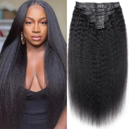 Miniatura 77 de Extensiones de cabello con clip de 12 pulgadas, rizado birmano, negro natural, extensiones de cabello con clip rizado birmano, cabello humano real