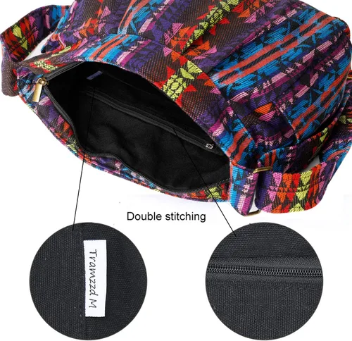 Miniatura 6 de Bolso bandolera de hombro tipo mensajero de tela duradera y casual grande