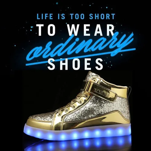 Miniatura 2 de IGxx Zapatos con luz LED para niños, tenis de alta calidad, zapatos con luces para niños, carga USB, entrenadores luminosos intermitentes