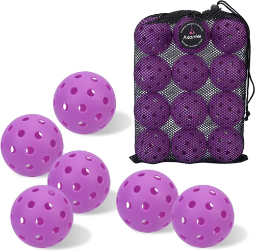 Pickleball Balls 6 Pack | 12 Pack- 40 Holes Outdoor Pickleball with Bag, Perfectly Balanced, High Bounce, Crack-Resistance,USAPA Standard - Multiple