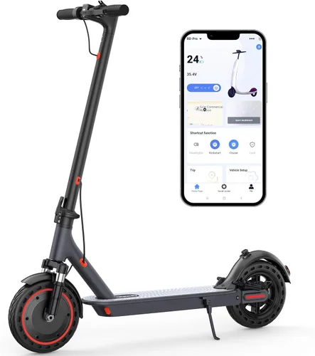 Miniatura 13 de Qlaway 10/8.5" E Scooter for Adults 19 MPH Sport Escooter 350W Motor, Electric Scooter 15-22 Miles Range, Bearing 265 LBS/APP Control Gris- amarillo