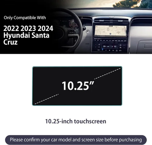 Miniatura 2 de Protector de pantalla para Hyundai Santa Cruz 2022 2023 2024 (Limited/Night/SEL/XRT) 10.25 pulgadas, accesorios de pantalla táctil Santa Cruz