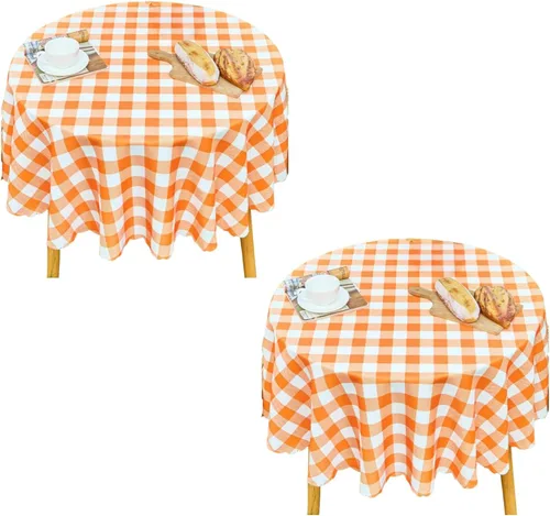Miniatura 45 de MANGATA CASA Mantel de cuadros rosa para mesas cuadradas, mantel a cuadros, impermeable, para cocina y mesa, mantel de poliéster a cuadros sin Rosa