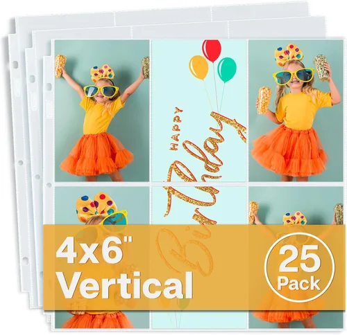 Miniatura 12 de Dunwell Páginas de repuesto para álbum de fotos de 12 x 12 pulgadas (paisaje de 4 x 6 pulgadas, 50 unidades) con capacidad para 600 fotos de 4 x 6