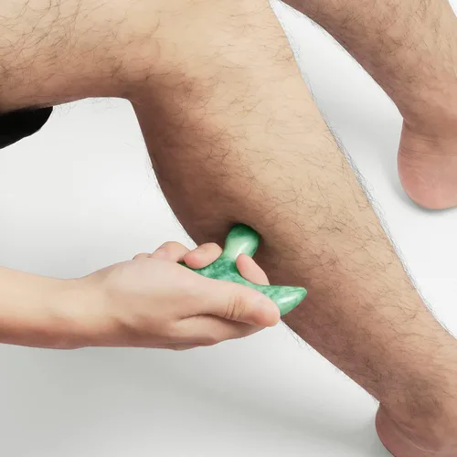 Miniatura 5 de Herramienta de masaje de punto de activación de tejido profundo, piedra de raspado de acupuntura de jade natural Gua Sha, masajeador de punto