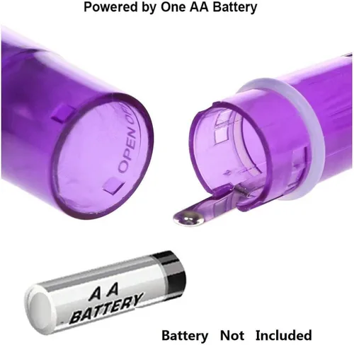 Miniatura 6 de Pequeño masajeador mini portátil en forma de bolígrafo para cuerpo, cara, cuello, cabeza, espalda con 4 cabezales (rosa y morado)