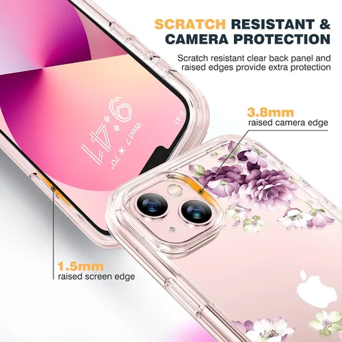 Miniatura 522 de Diaclara Funda diseñada para iPhone 16, mejorada [protección completa de la cámara], carcasa resistente de cuerpo completo con protector de pantalla