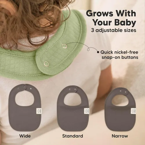 Miniatura 5 de KeaBabies Paquete de 8 baberos orgánicos para bebés para niñas y niños - Baberos de tela de algodón acolchado para bebés contra el babeo y la Básicos