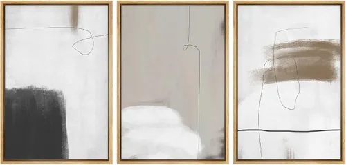 Miniatura 145 de SIGNFORD Impresión en Lienzo Enmarcado Conjunto de Arte de Pared Arte Abstracto Terroso en Tonos Marrón Profundo y Beige Arte Moderno Decorativo
