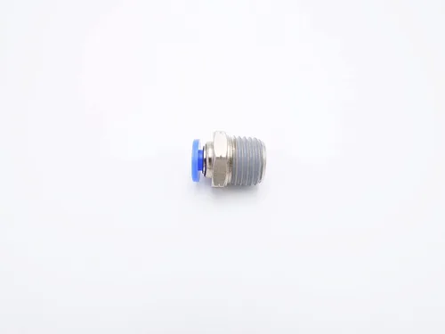 Miniatura 2 de Conexión a presión 1/8" tubo OD x 1/4" rosca NPT macho, conectores de aire y agua de línea recta de macho neumático de conexión rápida de empuje