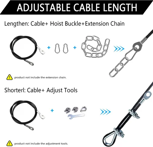 Miniatura 5 de Fitness Pulley Cable, Gym Replacement Cable Heavy Duty Steel Wire Rope Fitness Cable Pulley System Attachments Home Gym Machine Equipment Workout