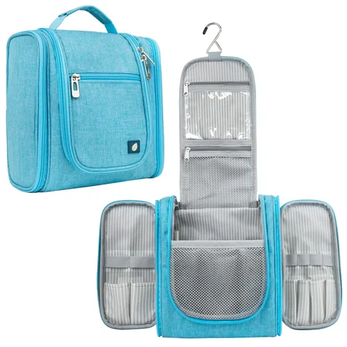 Miniatura 20 de PAVILIA - Bolsa de aseo para viaje para mujeres y hombres, organizador cosmético colgante, bolsa de maquillaje resistente al agua para accesorios