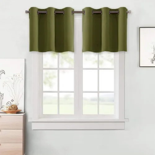 Miniatura 201 de NICETOWN Cortinas opacas de cocina para ventana sobre el fregadero, aislamiento térmico, decoración del hogar, pequeños niveles opacos con ojales