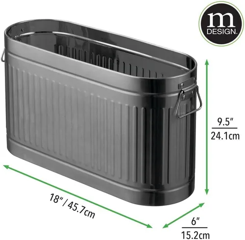 Miniatura 6 de mDesign Organizador grande de papel higiénico de acero, contenedor de almacenamiento de 6 rollos para suelo de baño, se adapta debajo del fregadero