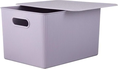 Miniatura 20 de Superio Colección acanalada - Cestas organizadoras decorativas de plástico para almacenamiento en casa, cajas contenedoras azules para organizar