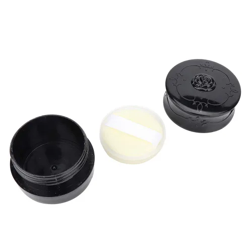 Miniatura 3 de Polvo suelto vacío, contenedor de soplo de polvo vintage rosa vacía maquillaje suelto dispensador de polvo caja cosmética con soplo de polvo negro