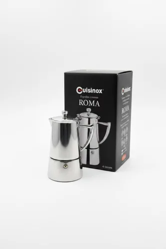 Miniatura 3 de Cuisinox Roma - Olla de espresso Moka de acero inoxidable para estufa de 4 tazas