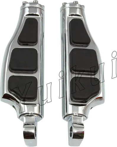Miniatura 20 de Cromado o negro motocicleta Premium universal trasero pie clavija para pasajero con adaptadores de montaje macho para Honda VTX 1300 C/R/S/T Estilo2