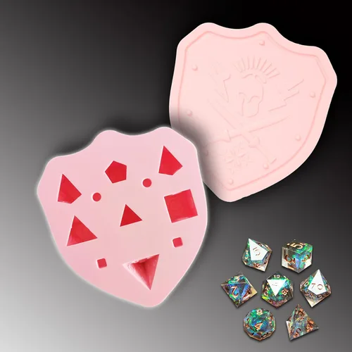 Miniatura 7 de DND - Molde de dados para fundición de resina, moldes de dados de silicona D&D de borde afilado con kit de fabricación de dados, moldes de dados DND