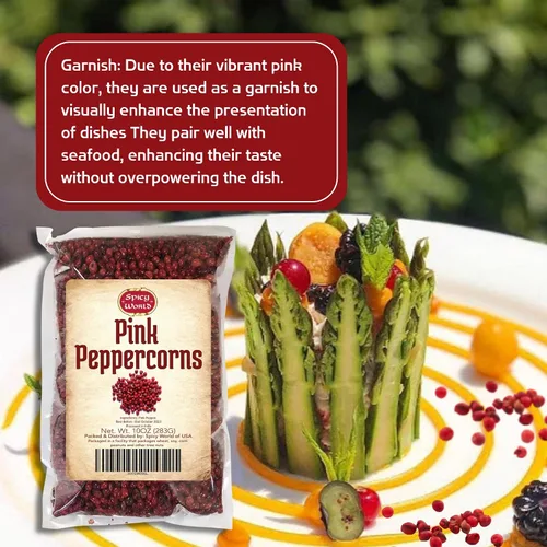 Miniatura 4 de Spicy World Granos de pimienta rosa de 10 onzas, sabor exquisito, pimienta entera de primera calidad, esterilizado al vapor, sin OMG, perfecto