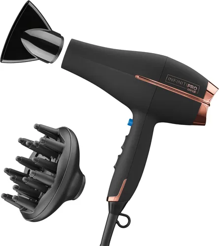 Infinitipro por Conair - Secadora de pelo de motor Pro 1875 W de AC con tecnología de cerámica, color negro | Secador profesional de cerámica iónica