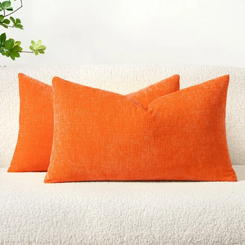 Miniatura 21 de MIULEE - Paquete de 2 fundas de cojín de felpilla suave, de 18 x 18 pulgadas, color naranja tostado otoñal, para sofá y sala de estar, teñidas