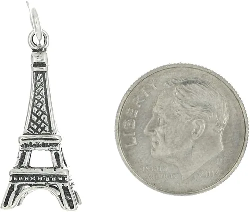 Miniatura 2 de LGU Plata de ley oxidada Torre Eiffel de París alta en Francia encanto tridimensional, No aplicable